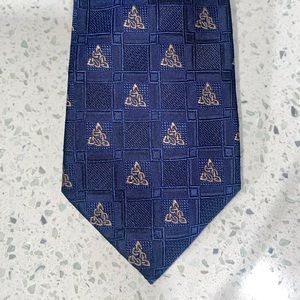 Patrick Francis Tribeca Knot Made in Ireland Pure Silk Dark Blue Tie